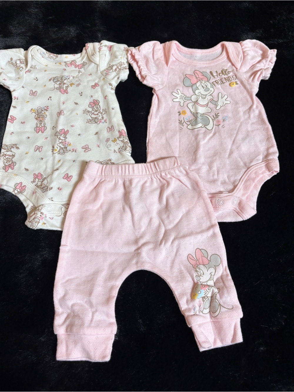 Disney Pink & Cream Minnie Mouse 3-Piece Baby Set